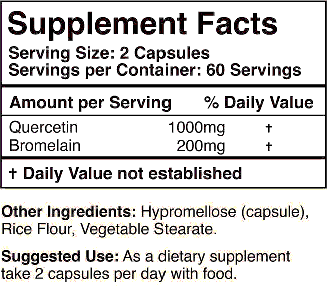 Quercetin with Bromelain supplement facts